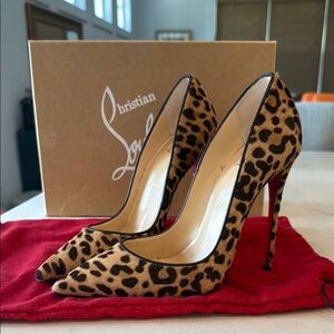 Christian Louboutin Kate Leopard Brown Stiletto Heels Like New Sz 37/7